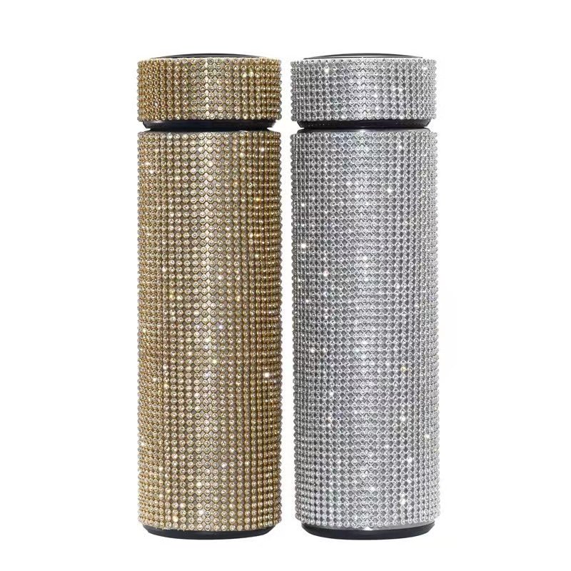 500ml Stainless Steel Thermos Bottles Vacuum Flasks Bling Diamond Drink Water Bottle Insulated Cup Travel for Girls Gift