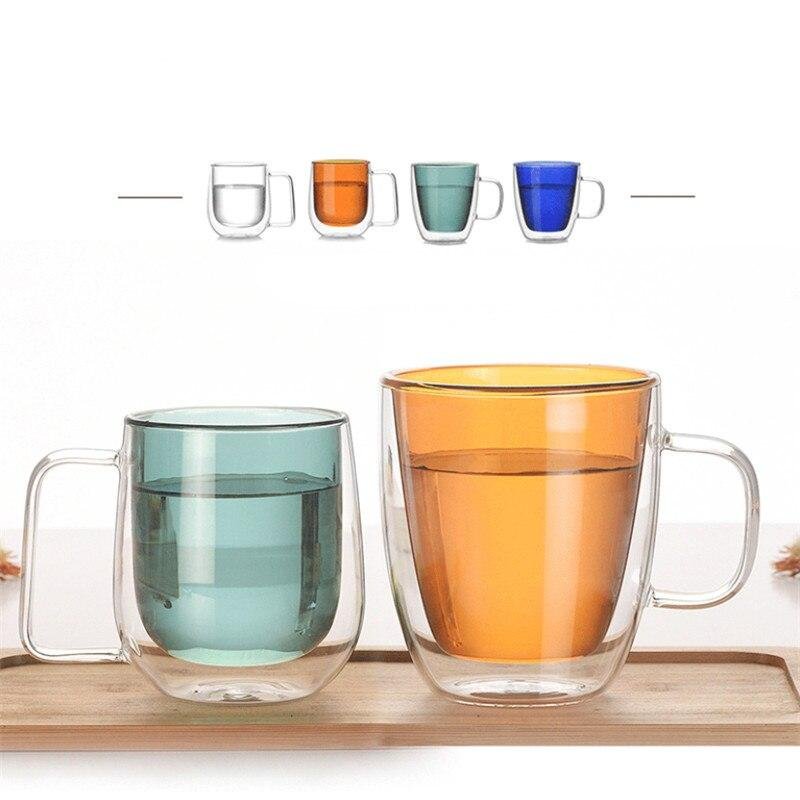 Creative Whiskey Beer Glass Wine Glass Heat Resistant Tea Cup Double Wall Coffee Juice Cocktail Mug Wine Glass Bar Vodka Cup