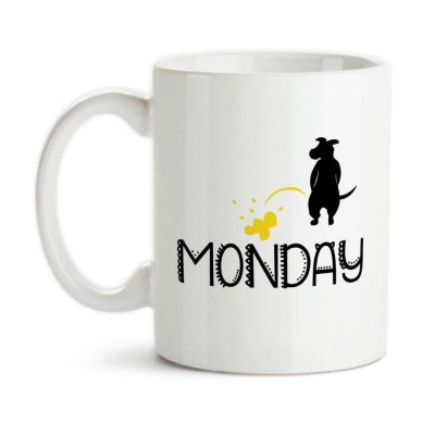 Pee on Monday Office Mugs Milk Wine Beer Cups Friend Gifts Coffee Cup Porcelain Mugs