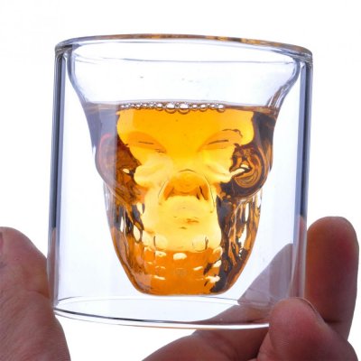Cool Ghost Rider 3D Skeleton Double Deck Whiskey Glasses Bar Party Pub Skull Liquor Spirits Vodka Shot Glass Wine Whisky Tumbler