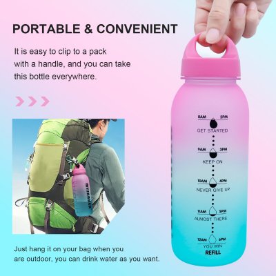 Bottled Joy 1L  water bottle with straw and Handle Petg bpa free drink water bottles for kids   gym Plastic bottle