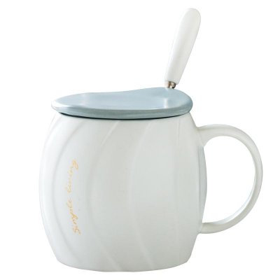 Ceramic Milk White Tea Cup with Spoon Large Porcelain Nordic Simple Cute Coffee Mugs Lid Szklanki Do Kawy Home Container LL50TC